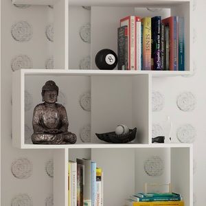 Elegant white bookcase.